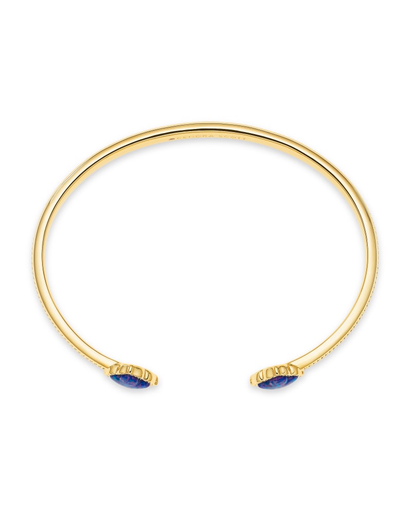 Mallory Gold Cuff Bracelet in Indigo Kyocera Opal image number 2